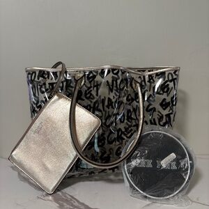Victoria’s Secret Clear Tote Bag with wallet and swimsuit net